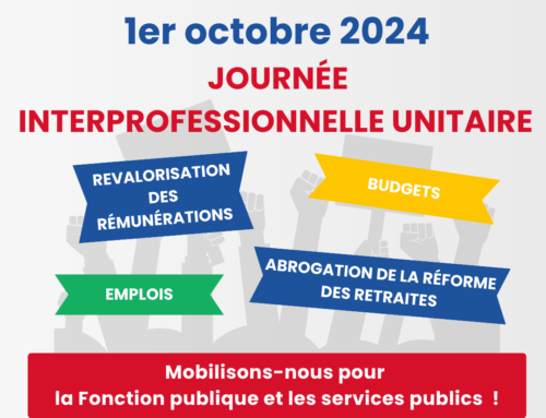 Pour les salaires, les services publics,  l’abrogation de la loi retraites  : le 1er octobre en grève et en manifestation pour nos droits !