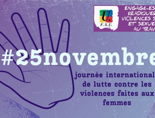 23 et 25 novembre, la FSU mobilisée contre les violences faites aux femmes