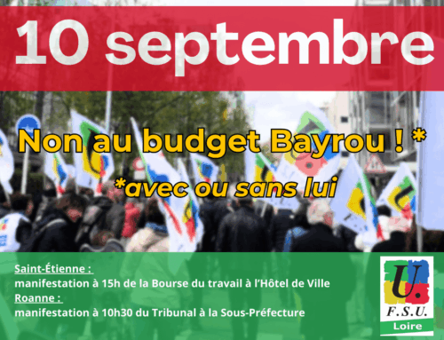 10 SEPTEMBRE : LE « BUDGET BAYROU » (avec ou sans Bayrou), C’EST NON !