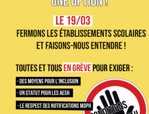 Pour une meilleure inclusion des élèves, tout le monde en grève le jeudi 19 mars